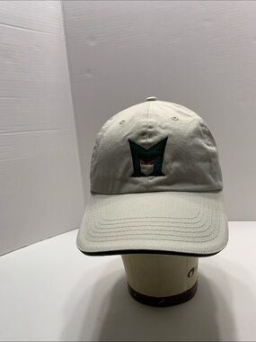 Mephisto Light Beige Baseball Cap with Dark Green and Red Embroidered M